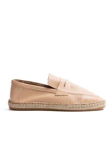 Asmar Bej Loafer Cilt Deri Espadril