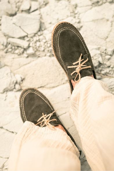 Petra Bağcıklı Haki Süet Hakiki Deri Espadril