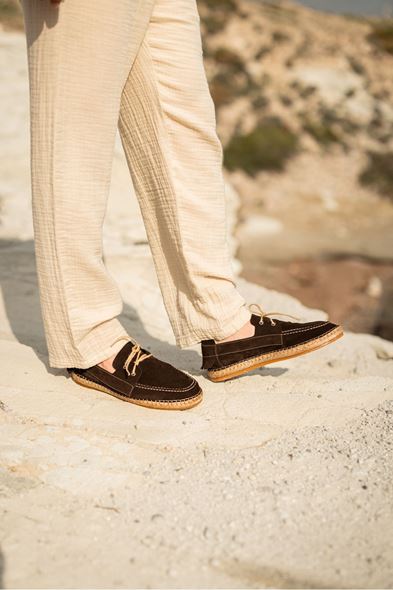 Petra Bağcıklı Kahve Süet Deri Espadril