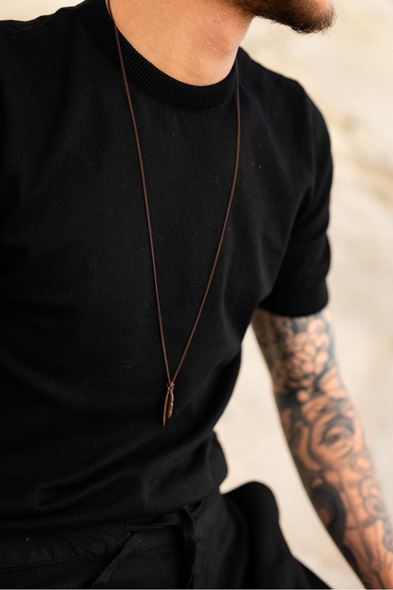 Yaprak Figürlü Bronz Pirinç Kolye