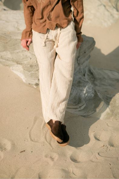 Troya Kahve Süet Deri Espadril