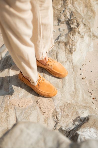 Petra Bağcıklı Hardal Süet Deri Espadril