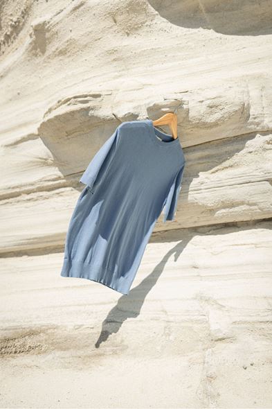 Briss İndigo Mavi Bisiklet Yaka Triko Tshirt