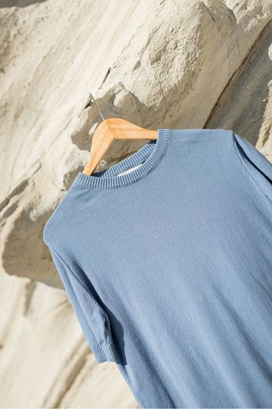 Briss İndigo Mavi Bisiklet Yaka Triko Tshirt