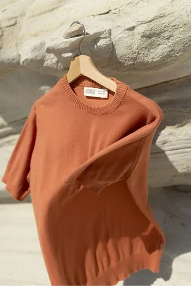 Briss Şeftali Bisiklet Yaka %100 Pamuk Triko Erkek Tshirt