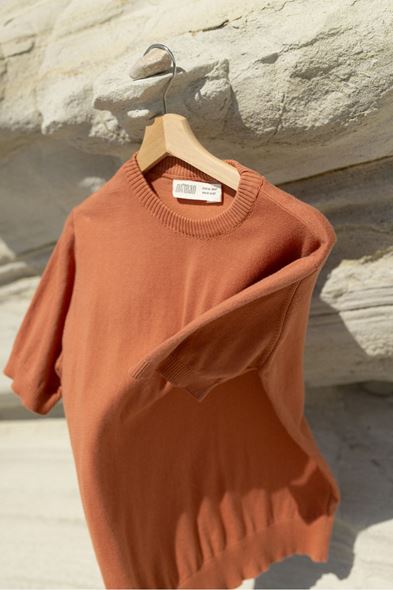 Briss Şeftali Bisiklet Yaka %100 Pamuk Triko Tshirt