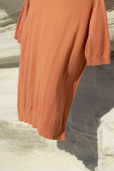 Briss Şeftali Bisiklet Yaka Triko Tshirt