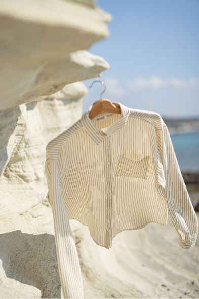 Mikonos Kahve Çizgili Gömlek