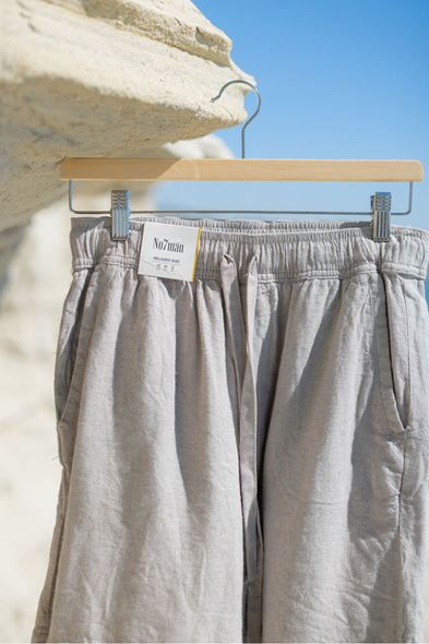 Ibiza Gri Keten Şort