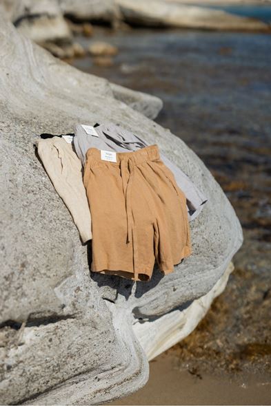 Ibiza Gri Keten Şort