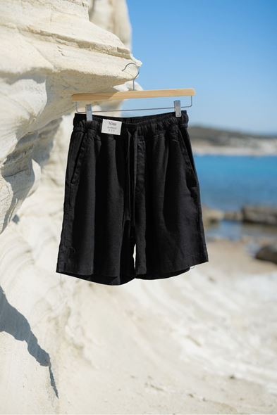 Ibiza Siyah Keten Şort