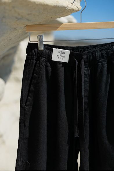 Ibiza Siyah %100 Keten Şort