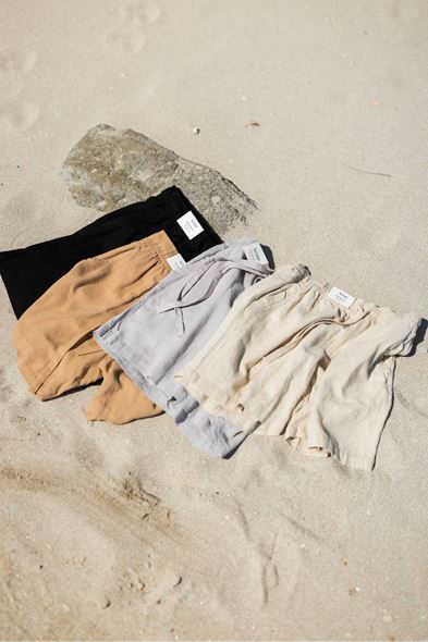 Ibiza Siyah Keten Şort