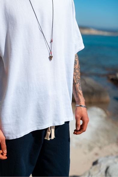 Rio Beyaz Oversize Keten Tshirt  