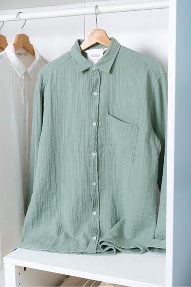 Mikonos Deniz Yeşili %100 Pamuk Erkek Gömlek