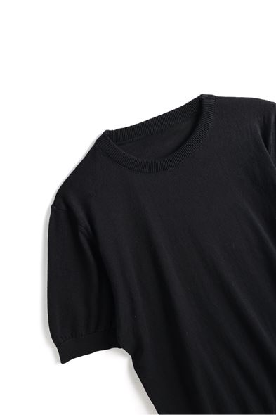 Briss Siyah Bisiklet Yaka Triko Tshirt