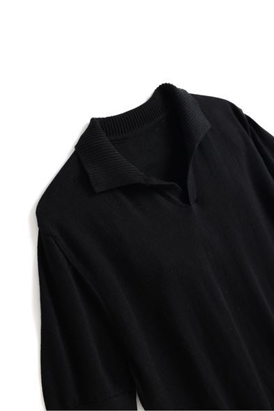 Alten Siyah Polo Yaka Triko Tshirt