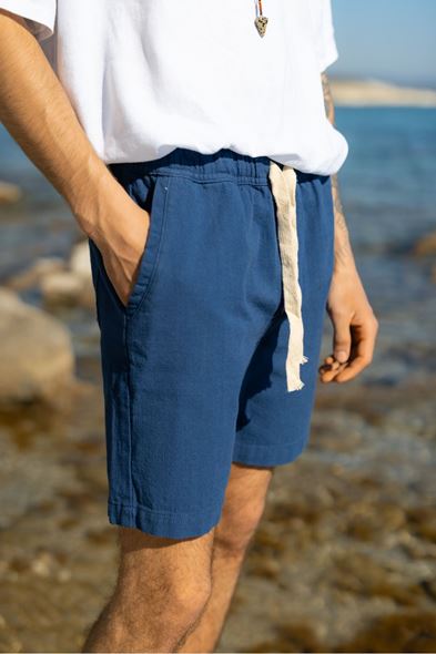 Phaselis Mavi %100 Pamuk Şort