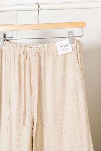 Rodos Bej Keten Pantolon