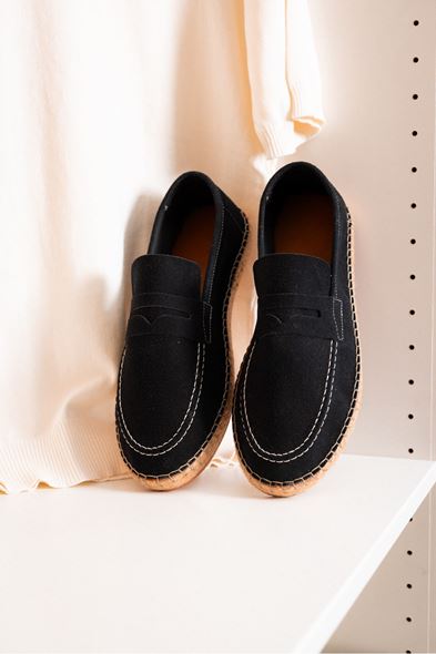 Kovra Siyah Loafer Espadril