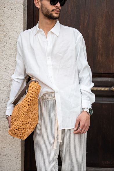 Velato Beyaz Oversize Lyocell Gömlek