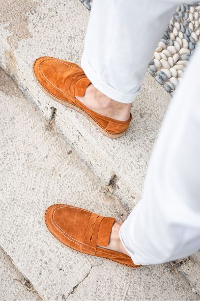 Minoa Şeftali Loafer Süet Hakiki Deri Erkek Espadril