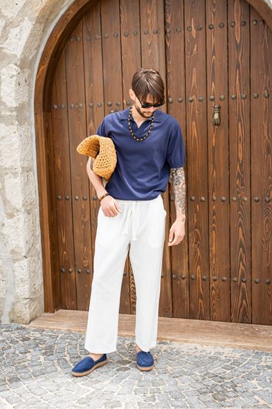 Alten Lacivert Polo Yaka Triko Tshirt