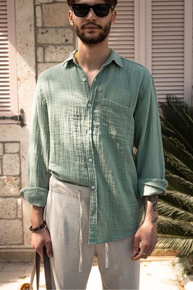 Mikonos Deniz Yeşili Gömlek