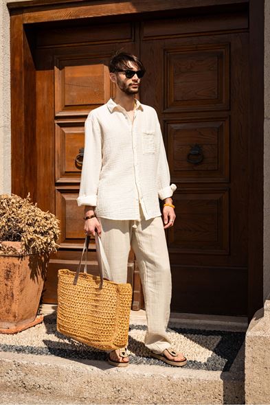 Daren Bej Müslin Pantolon