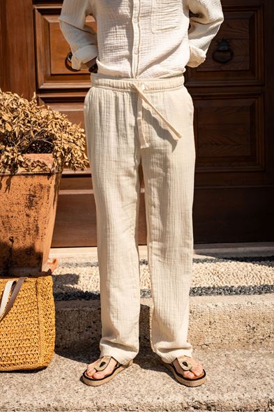Daren Bej Müslin Pantolon