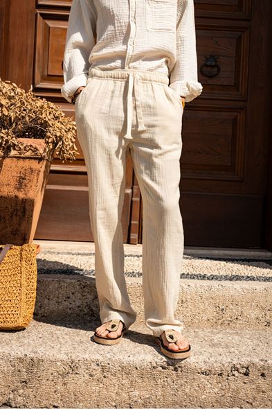 Daren Bej Müslin Pantolon