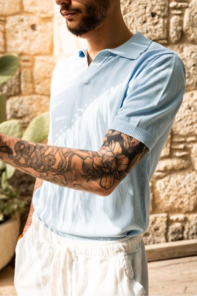 Alten Bebe Mavi Polo Yaka Triko Tshirt