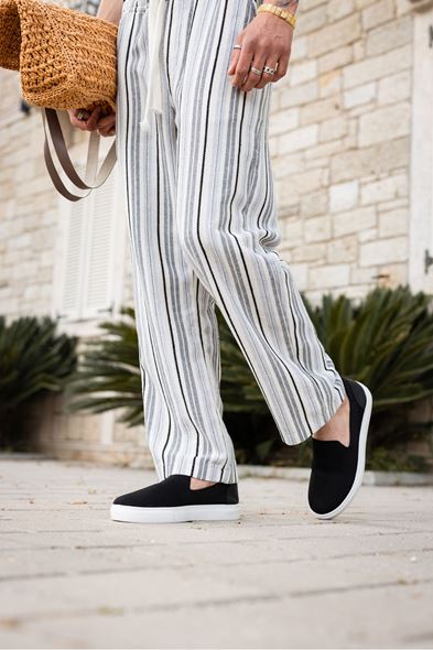 Siena Siyah Çizgili Pantolon