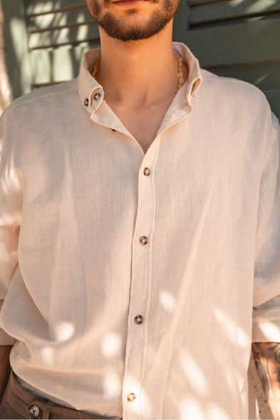 Granada Uzun Kollu Bej Gömlek