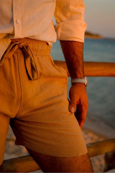 Ibiza Taba Keten Şort