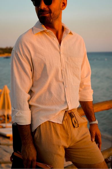 Ibiza Taba Keten Şort