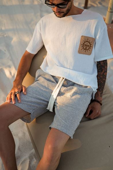 Arte Siyah Çizgili Şort