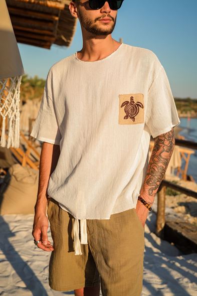 Michelangelo Beyaz Tshirt