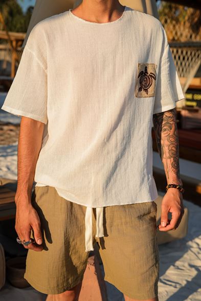 Michelangelo Beyaz Tshirt