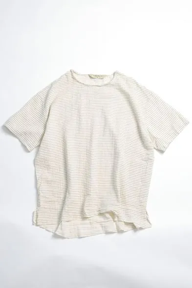 Huston Duble Size Haki Çizgili %100 Pamuk Erkek T-shirt  