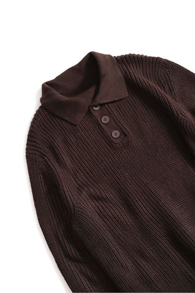 Montal Kahve Polo Yaka Kazak