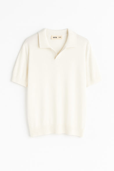 Alten Beyaz Polo Yaka Triko Tshirt