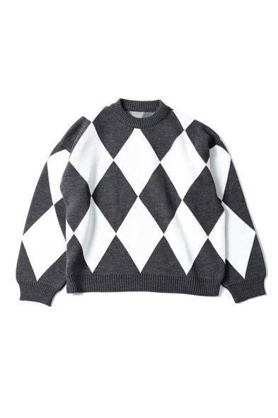 Erison Antrasit Beyaz Duble Loose Dilimli Kazak