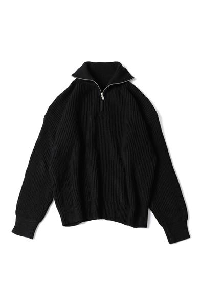 Dreson Siyah Yaka Fermuarlı Kazak