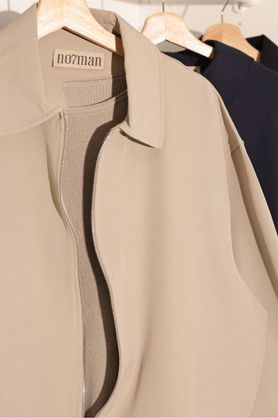 Greyhart Bej Fermuarlı Ceket