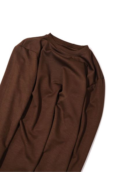 Roklen Kahverengi Uzun Kollu Tshirt
