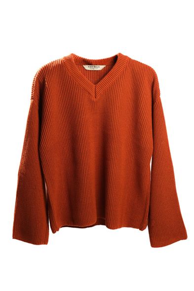 Evolan Kiremit V Yaka Duble Loose Kazak