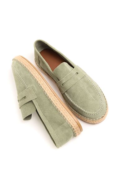 Minoa Avokado Loafer Süet Hakiki Deri Espadril