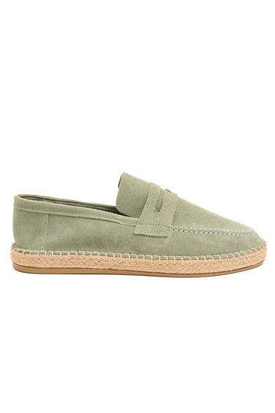 Minoa Avokado Loafer Süet Hakiki Deri Espadril
