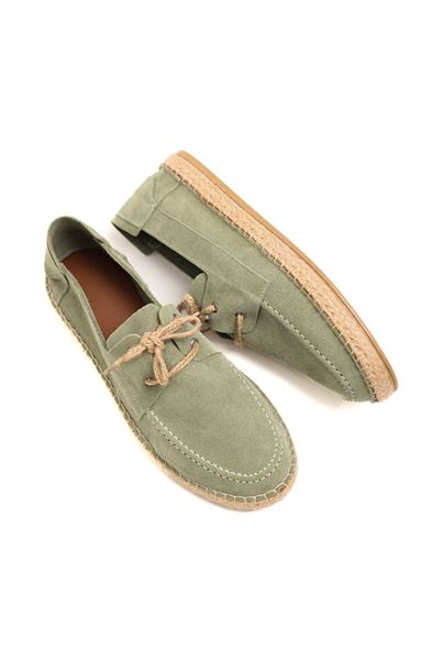 Petra Bağcıklı Avokado Süet Deri Espadril